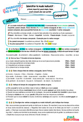 Identifier le mode indicatif : présent, imparfait, passé simple, futur, passé composé, plus-que-parfait – 6ème – Exercices Pas à Pas - Cycle 3 - PDF à imprimer