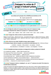 Conjuguer les verbes du 2e groupe à l’indicatif présent – 6ème – Exercices Pas à Pas - Cycle 3 - PDF à imprimer