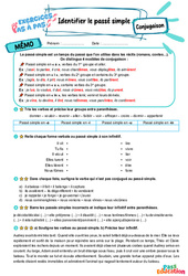 Identifier le passé simple – 6ème – Exercices Pas à Pas - Cycle 3 - PDF à imprimer