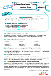 Conjuguer les verbes du 1er groupe au passé simple – 6ème – Exercices Pas à Pas - Cycle 3 - PDF à imprimer