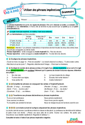 Utiliser des phrases impératives – 6ème – Exercices Pas à Pas - Cycle 3 - PDF à imprimer