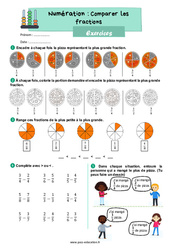 Exercice Comparer des fractions - CE1 - Exercices - Cycle 2 - PDF à imprimer