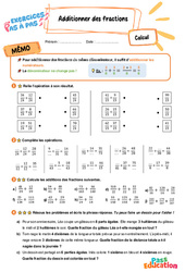 Additionner des fractions – CE2 – Exercices Pas à Pas - Cycle 2 - PDF à imprimer