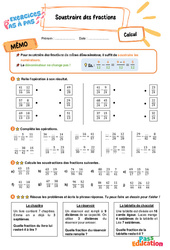 Soustraire des fractions – CE2 – Exercices Pas à Pas - Cycle 2 - PDF à imprimer