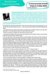 Le nom du monde est forêt, Ursula K. Le Guin - 3ème - Littérature - PDF à imprimer