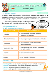 Leçon Le service public – CE2 – Leçon – EMC - Cycle 2 - PDF à imprimer