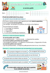 Exercice Le service public – CE2 – Exercices – EMC - Cycle 2 - PDF à imprimer
