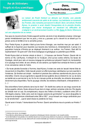 Exercice Dune, Frank Herbert - 3ème - Littérature - Cycle 4 - PDF à imprimer