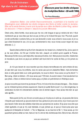 Discours pour les droits civiques de Joséphine Baker - 3ème - Littérature - Cycle 4 - PDF à imprimer