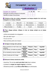 Les temps - CE2 - Evaluation avec la correction - PDF à imprimer