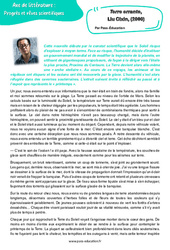 Exercice Terre errante, Liu Cixin - 3ème - Littérature - Cycle 4 - PDF à imprimer