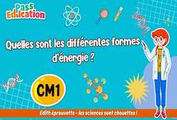 Vidéo Quelles sont les différentes formes d’énergie&nbsp;? – Cm1 – Vidéo pédagogique – Edith Eprouvette - Cycle 3
