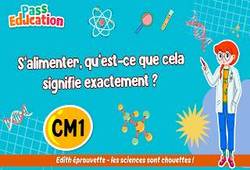 Vidéo S’alimenter, qu’est-ce que cela signifie exactement&nbsp;? – Cm1 – Vidéo – Edith Eprouvette - Cycle 3