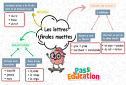 Carte mentale Les lettres finales muettes – Carte mentale à co-construire pour le ce2 - Cycle 2 - PDF à imprimer