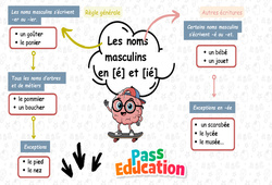 Carte mentale Les noms masculins en -é, -er, -ier, -et – Carte mentale à co-construire pour le ce2 - Cycle 2
