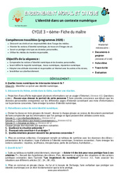 L’identité dans un contexte numérique – 6ème – Séquence complète – EMC - PDF à imprimer