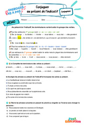 Conjuguer au présent de l'indicatif – 5ème – Exercices Pas à Pas - Cycle 4 - PDF à imprimer