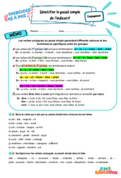 Identifier le passé simple de l'indicatif – 5ème – Exercices Pas à Pas - Cycle 4 - PDF à imprimer