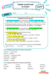Conjuguer au passé simple de l'indicatif – 5ème – Exercices Pas à Pas - Cycle 4 - PDF à imprimer