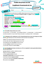 Produire des phrases avec des compléments circonstanciels de lieu – 5ème – Exercices Pas à Pas - Cycle 4 - PDF à imprimer
