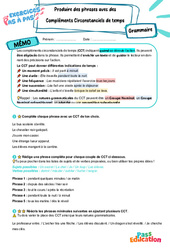Produire des phrases avec des compléments circonstanciels de temps – 5ème – Exercices Pas à Pas - Cycle 4 - PDF à imprimer
