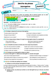 Identifier des phrases interrogatives – 6ème – Exercices Pas à Pas - Cycle 3 - PDF à imprimer