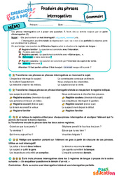 Produire des phrases interrogatives – 6ème – Exercices Pas à Pas - Cycle 3 - PDF à imprimer