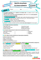 Identifier des phrases à la forme exclamative – 6ème – Exercices Pas à Pas - Cycle 3 - PDF à imprimer