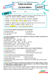 Produire des phrases à la forme négative – 6ème – Exercices Pas à Pas - Cycle 3 - PDF à imprimer
