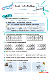 Connaître l’ordre alphabétique – CE2 – Exercices Pas à Pas - Cycle 2 - PDF à imprimer