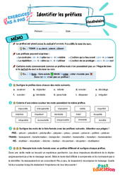 Identifier les préfixes – CE2 – Exercices Pas à Pas - Cycle 2 - PDF à imprimer