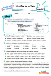 Identifier les suffixes – CE2 – Exercices Pas à Pas - Cycle 2 - PDF à imprimer
