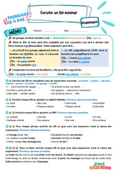 Enrichir un GN minimal – CM2 – Exercices Pas à Pas - Cycle 3 - PDF à imprimer