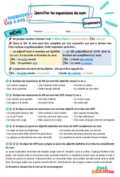 Identifier les expansions du GN – CM2 – Exercices Pas à Pas - Cycle 3 - PDF à imprimer