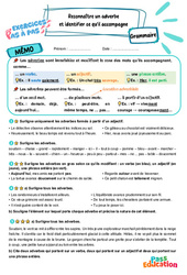 Reconnaître un adverbe et identifier ce qu’il accompagne – CM2 – Exercices Pas à Pas - Cycle 3 - PDF à imprimer