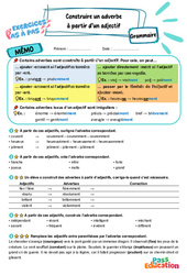 Construire un adverbe à partir d’un adjectif – CM2 – Exercices Pas à Pas - Cycle 3 - PDF à imprimer