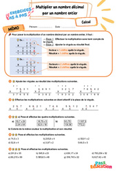 Multiplier un nombre décimal par un nombre entier – CM2 – Exercices Pas à Pas - Cycle 3 - PDF à imprimer