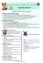 La République française – CE2 – Séquence – Fiche de préparation – EMC - Cycle 2 - PDF à imprimer