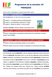 IEF Instruction En Famille, École à la maison pour le Semaine 34 – école à la maison IEF : 4ème