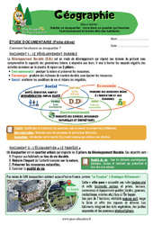 Exercice Habiter un écoquartier : vivre dans un quartier qui favorise l’environnement et le bien-être des habitants – Cm2 – Exercices – Miss Boussole - Cycle 3 - PDF à imprimer