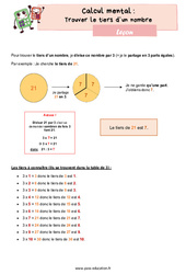 Trouver le tiers d’un nombre - CM1 - Leçon - Cycle 3 - PDF à imprimer