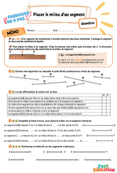 Placer le milieu d’un segment – CE2 – Exercices Pas à Pas - Cycle 2 - PDF à imprimer