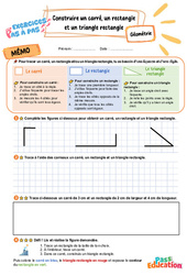 Construire un carré, un rectangle et un triangle rectangle – CE2 – Exercices Pas à Pas - Cycle 2 - PDF à imprimer