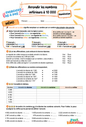 Arrondir les nombres inférieurs à 10 000 – CE2 – Exercices Pas à Pas - Cycle 2 - PDF à imprimer