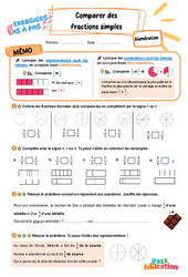 Comparer des fractions simples – CE2 – Exercices Pas à Pas - Cycle 2 - PDF à imprimer