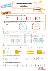 Trouver des fractions équivalentes – CE2 – Exercices Pas à Pas - Cycle 2 - PDF à imprimer