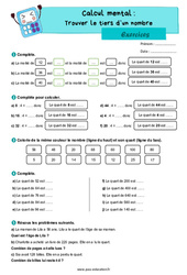 Exercice Trouver le quart d’un nombre - CM1 - Exercices - Cycle 3 - PDF à imprimer
