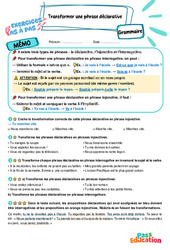 Transformer une phrase déclarative – CM1 – Exercices Pas à Pas - Cycle 3 - PDF à imprimer