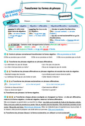 Transformer les formes de phrases – CM1 – Exercices Pas à Pas - Cycle 3 - PDF à imprimer