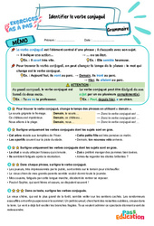 Identifier le verbe conjugué – CM2 – Exercices Pas à Pas - Cycle 3 - PDF à imprimer